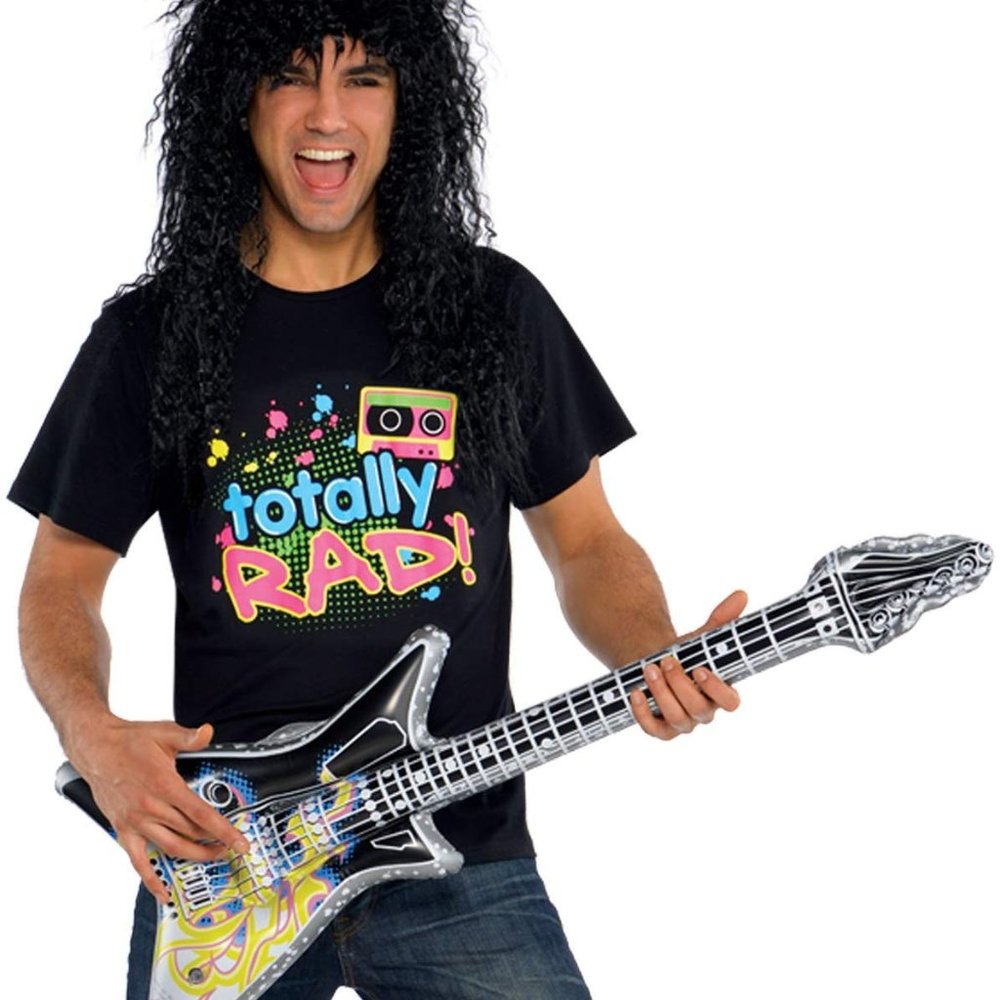 80s Totally Rad Punk Rock Band T Shirt Neon Retro